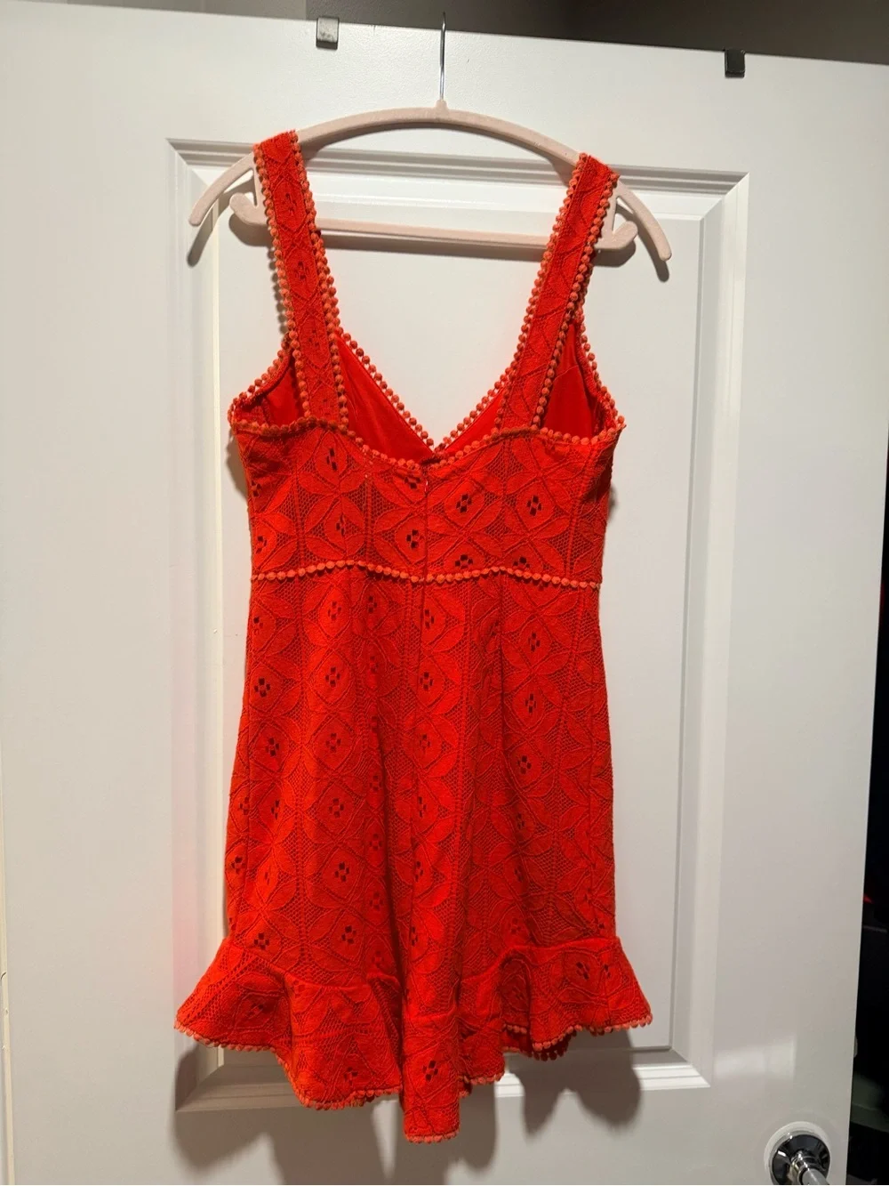 Angel Biba Coral-Red Lace Tank Dress medium